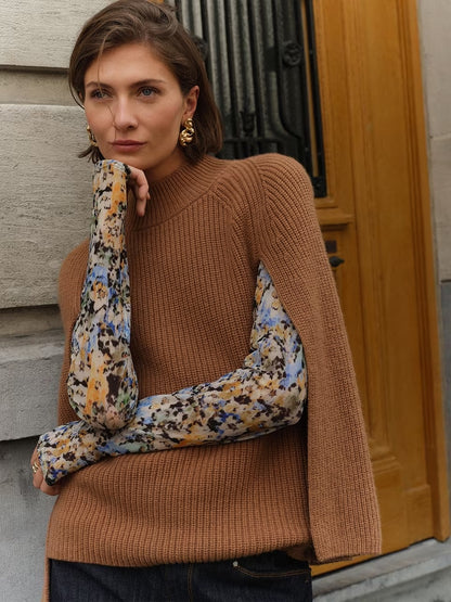 Romi Cape Sweater - Toffee