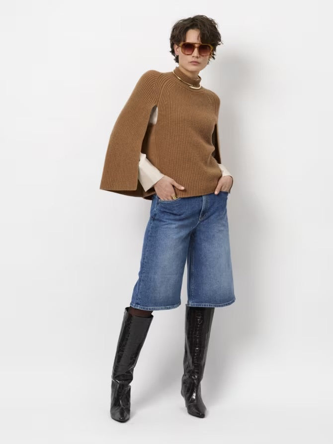 Romi Cape Sweater - Toffee