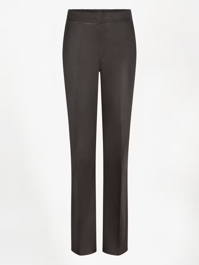 Lova Stretch Leather Pants - Espresso Brown