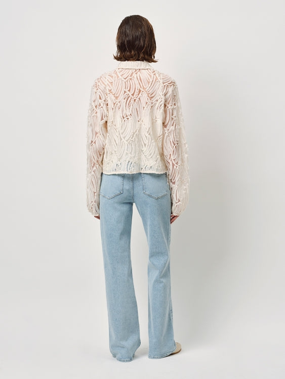 bella wide leg jeans - bleached denim
