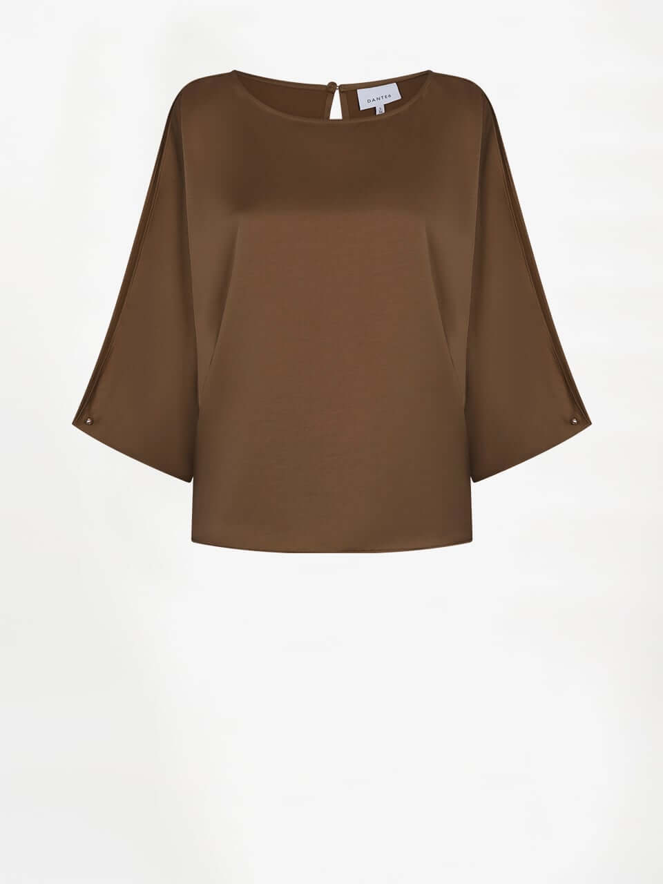 Risette Flowing  Satin Top - Mocha Mouse