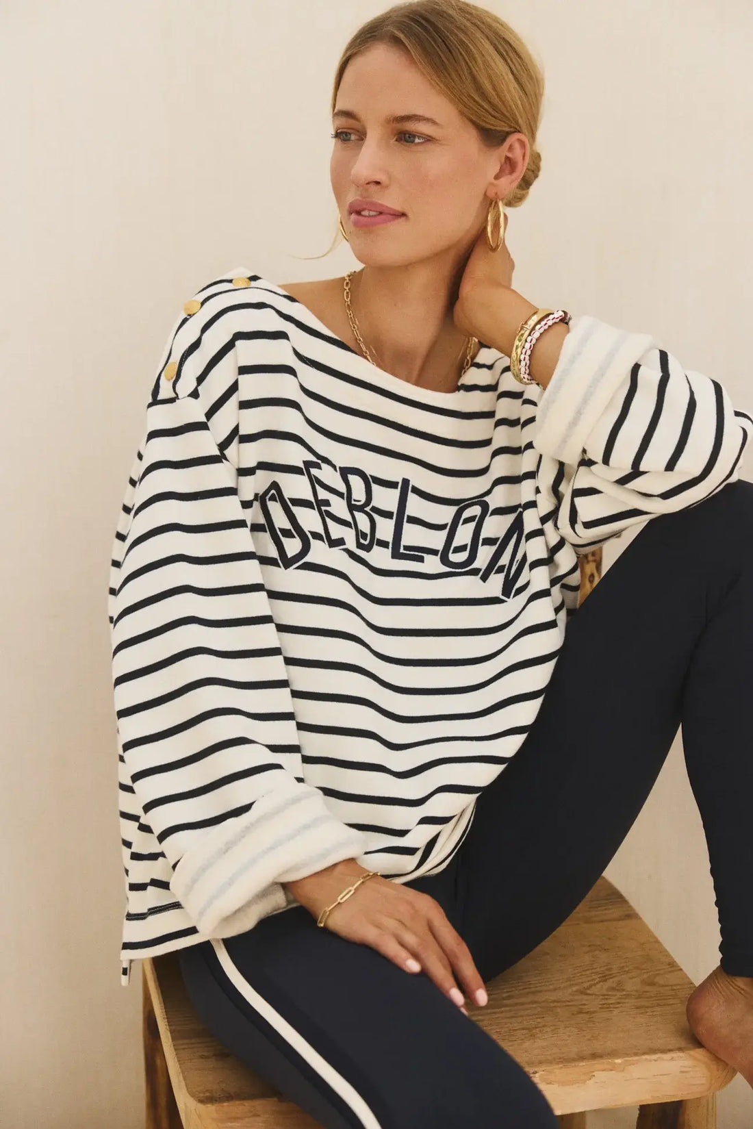 Letitia striped sweater - Pearl Navy