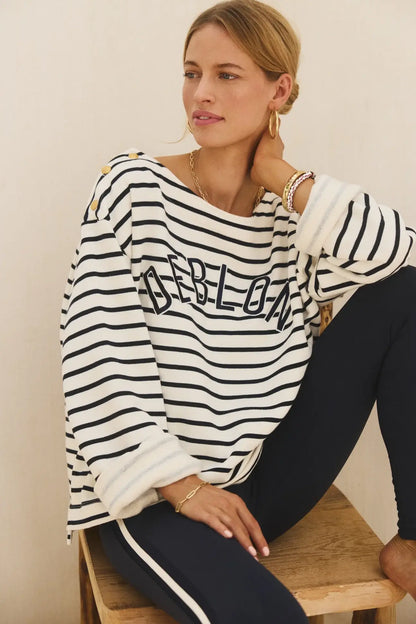 Letitia striped sweater - Pearl Navy
