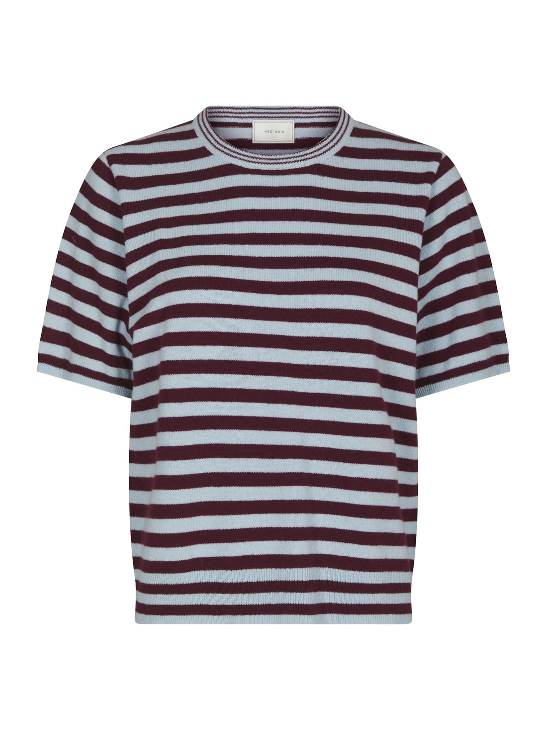 Missy Streifenstrick-T-Shirt - Wein