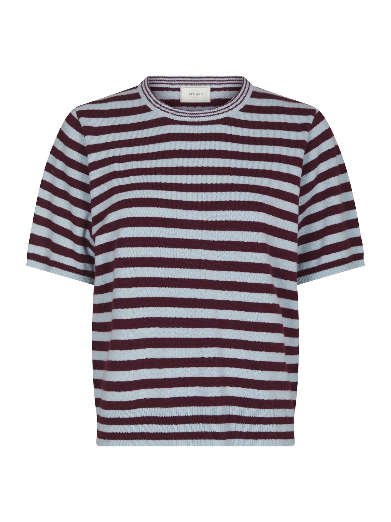 Missy Streifenstrick-T-Shirt - Wein