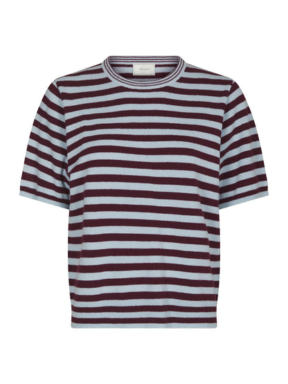 Missy Streifenstrick-T-Shirt - Wein