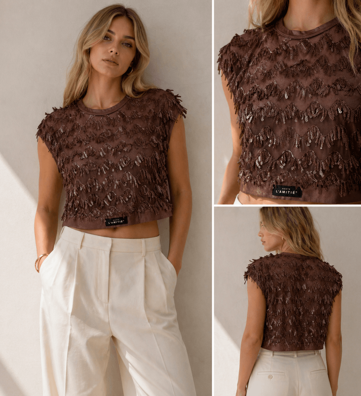 Limone Crop Top - Mocca