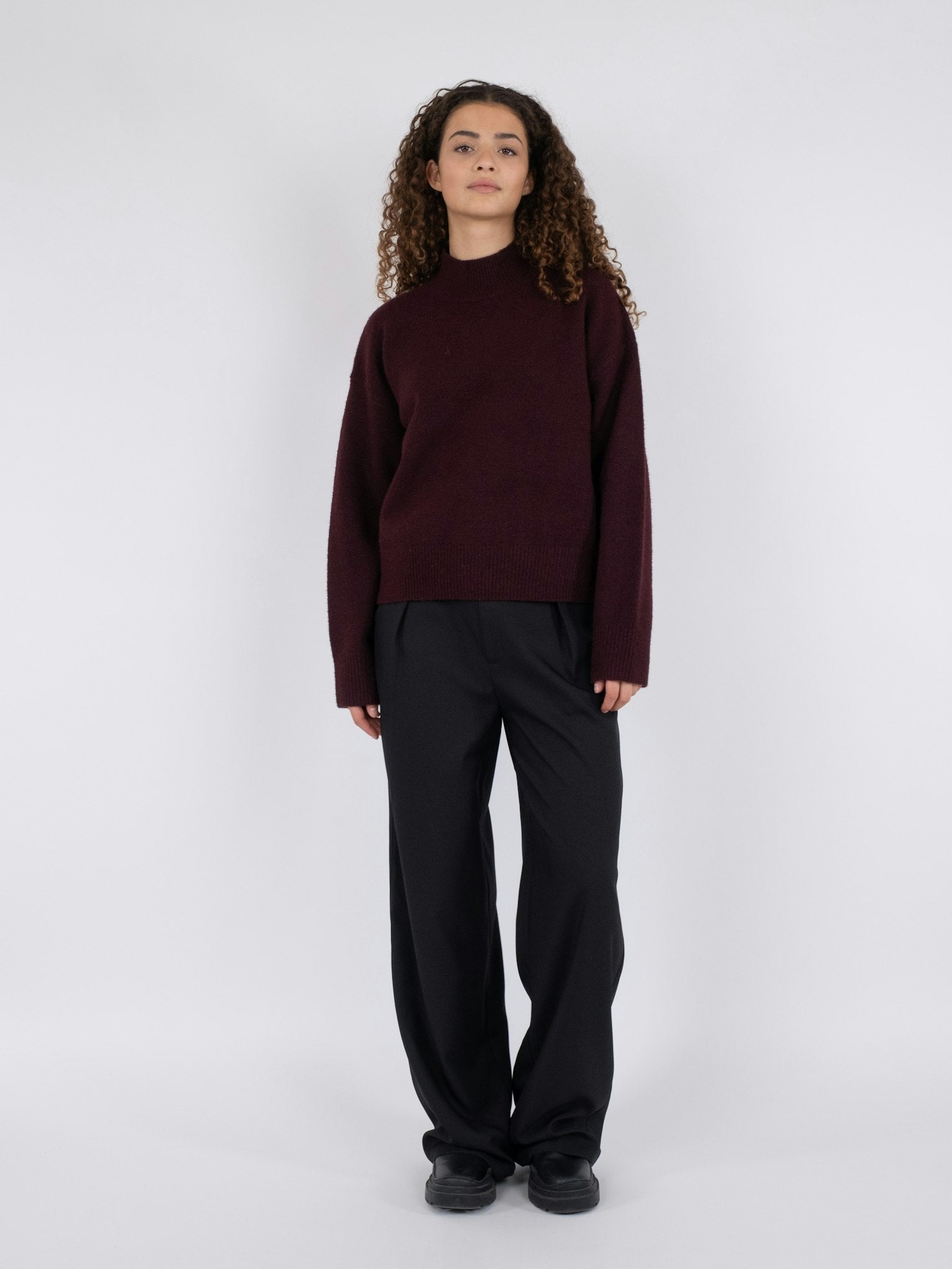 Paulina Knit Blouse - Wine