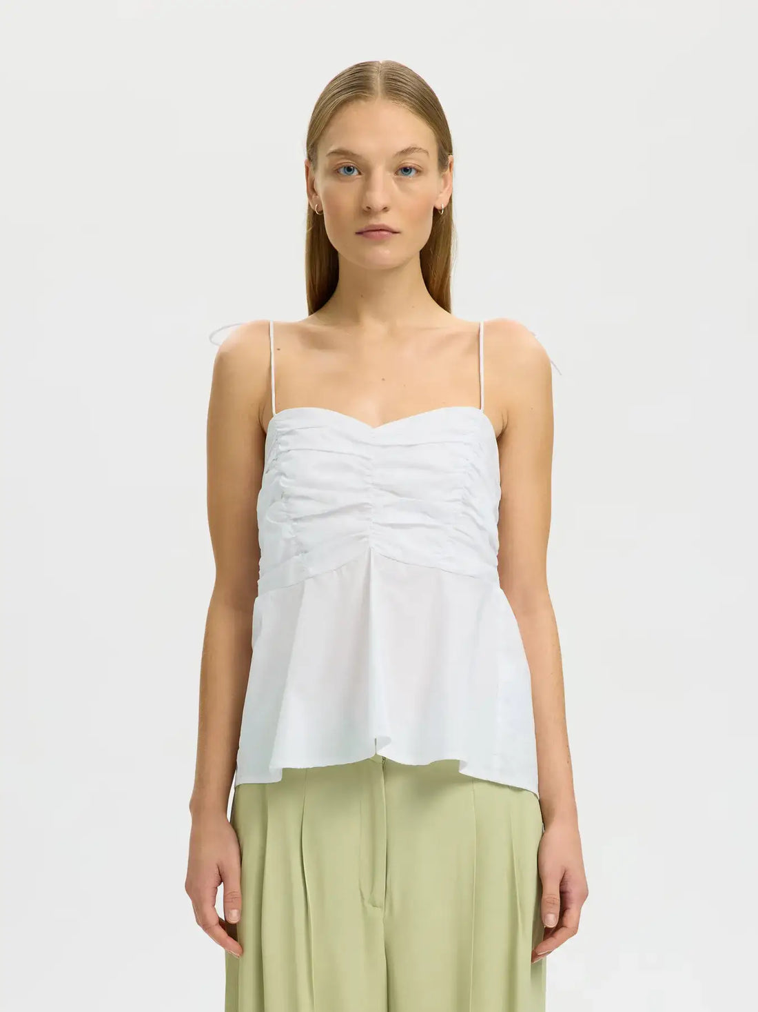 SLFdelia Strap Top B - Bright White