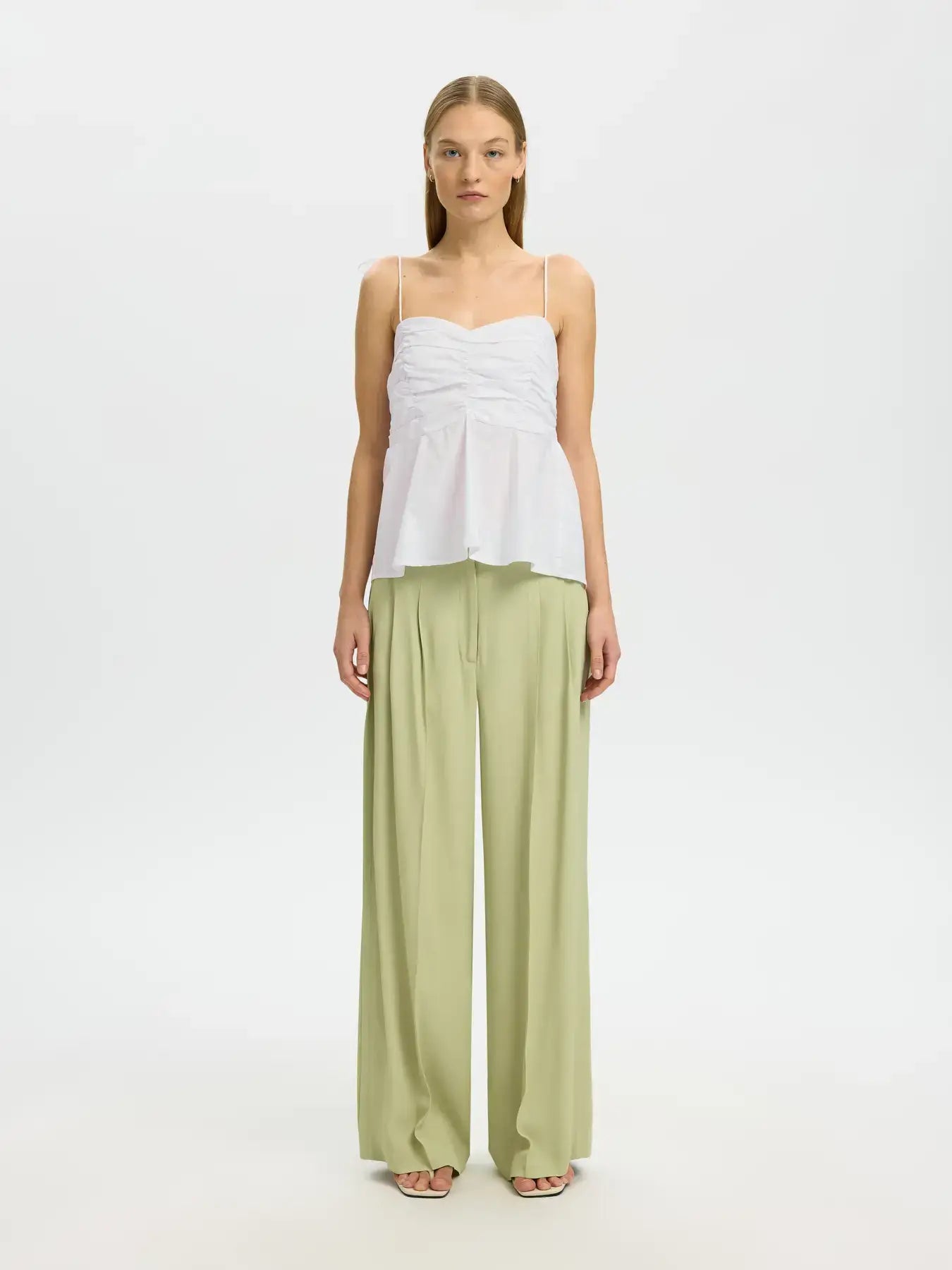 SLFdelia Strap Top B - Bright White