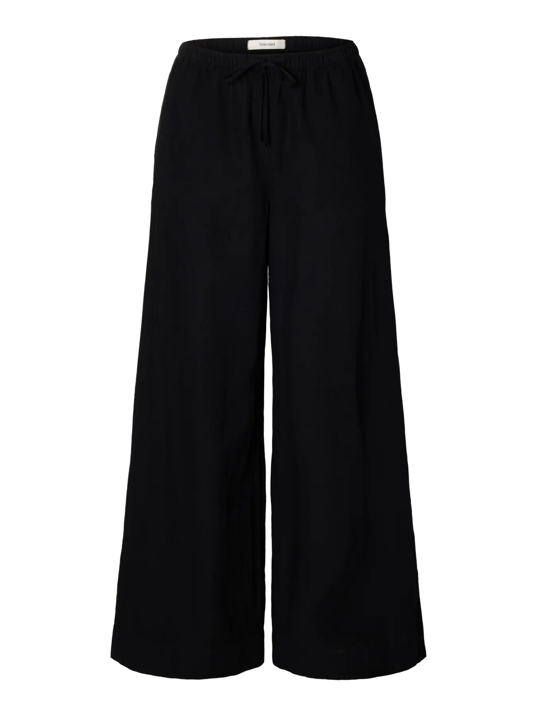 SLFluisa MW Wide Linen Blend Pant - Black