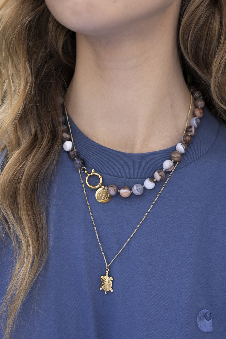 Gemstone ketting agaat mêlée