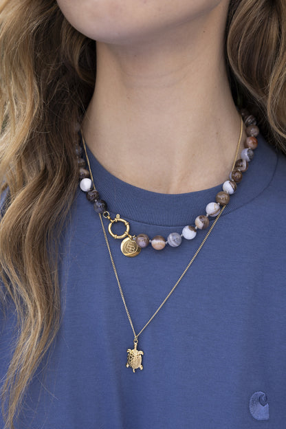Gemstone ketting agaat mêlée