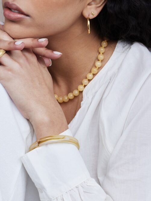 Gemstone ketting geel