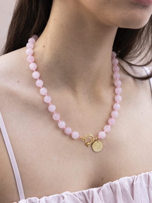 Gemstone ketting licht roze