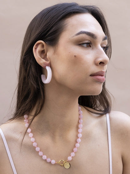 Gemstone ketting licht roze