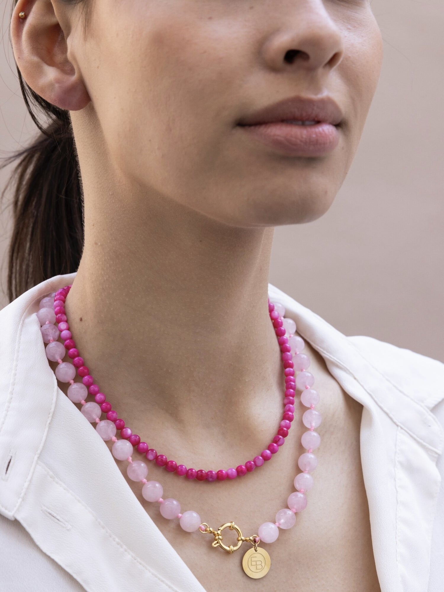 Schelpkettinkje fel roze