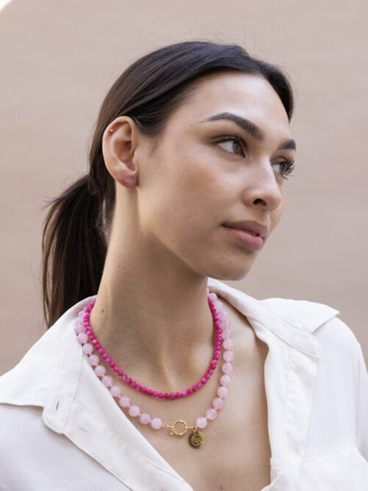Schelpkettinkje fel roze