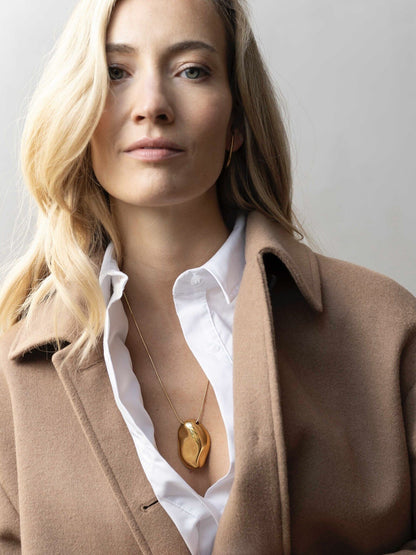 SNAKE KETTING MET GROTE ORGANISCHE HANGER