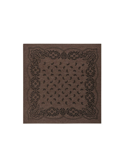Adelina Paisley Knit Scarf - Brown Melange