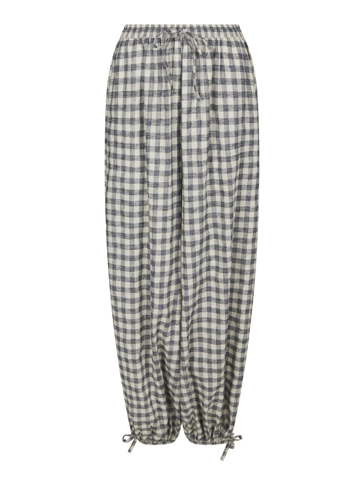 Roxane Balloon Check Pants - Black