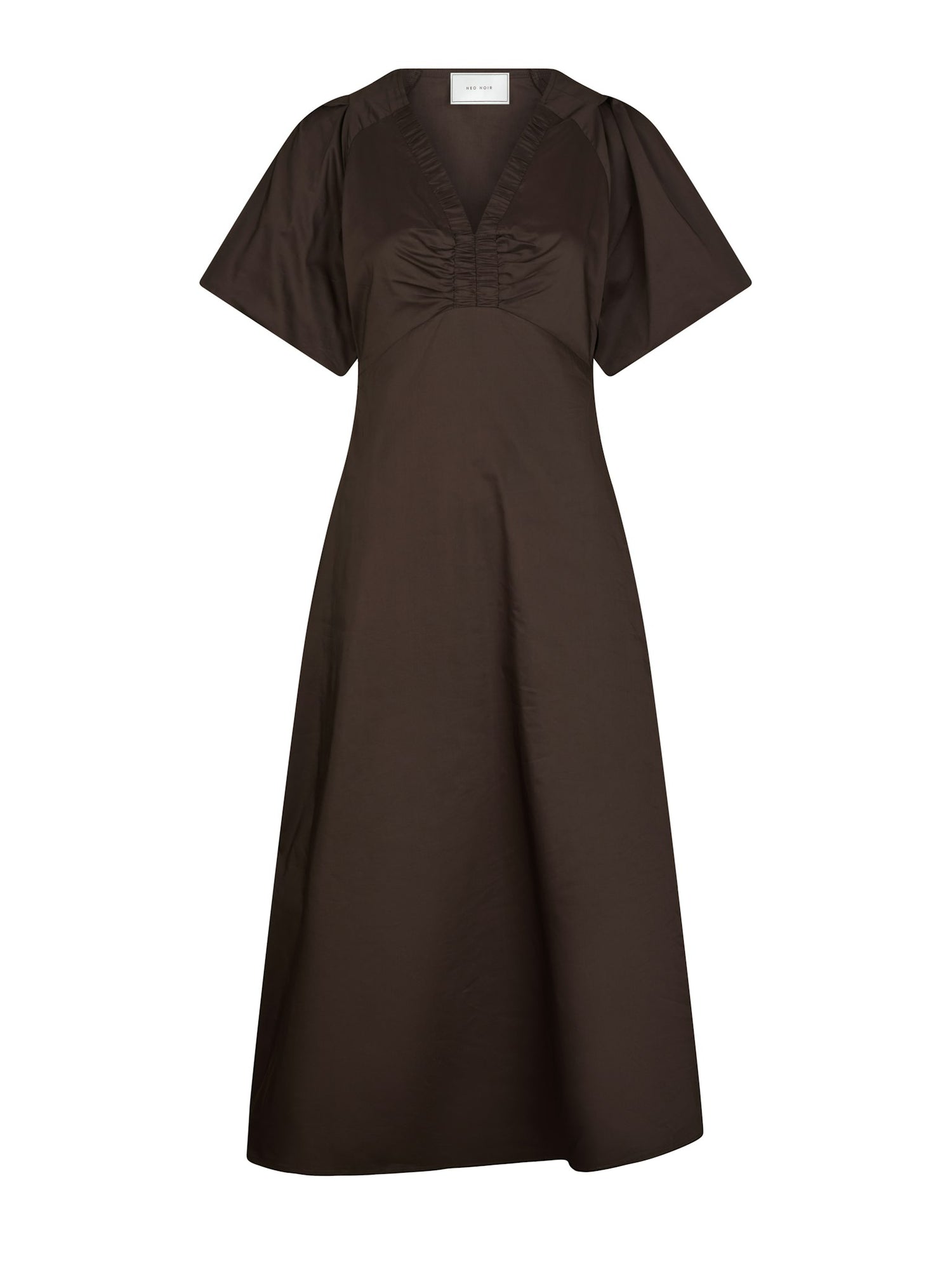 Illana Poplin Dress - Chocolate Brown