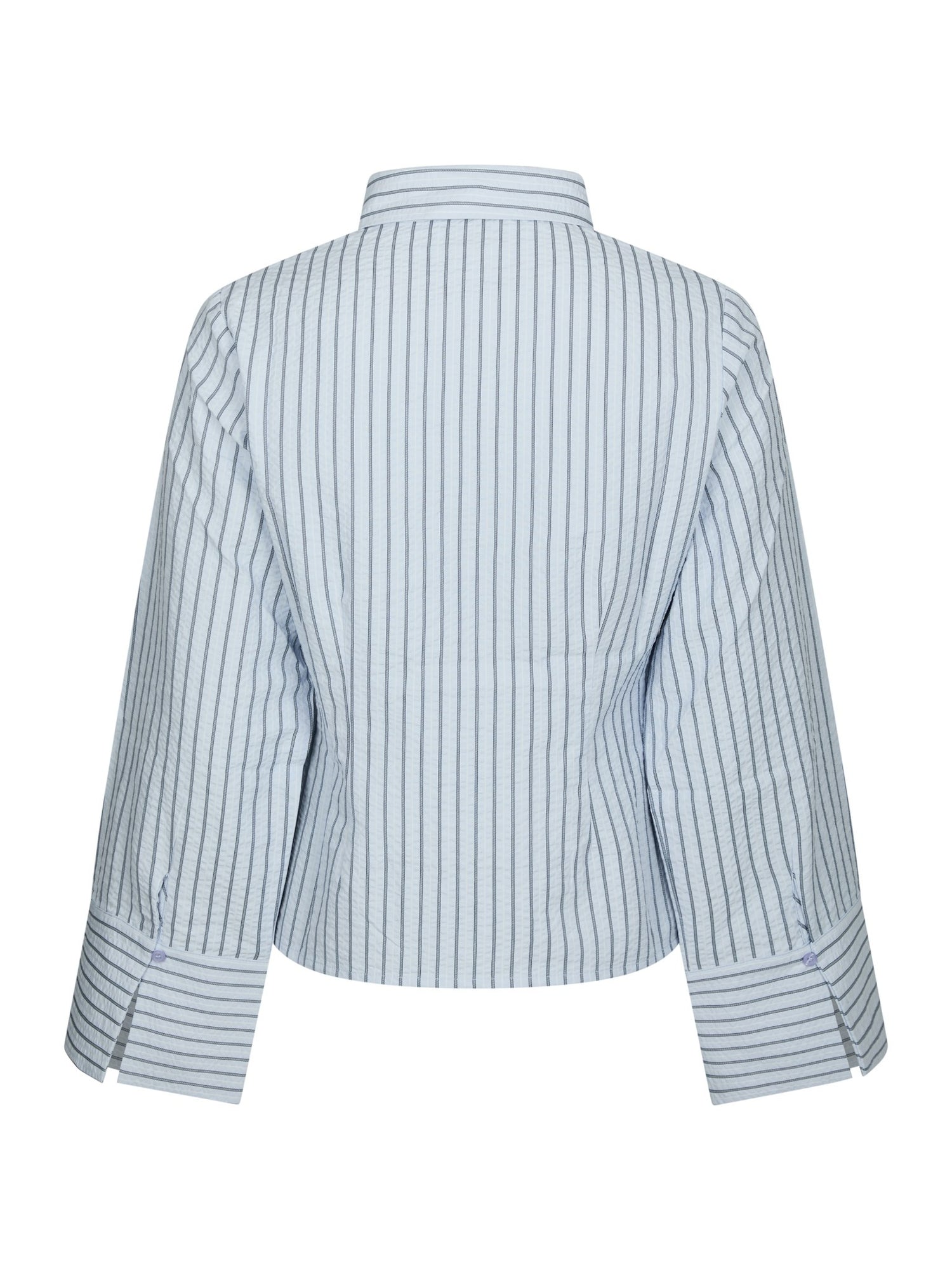 Rosa Striped Crepe Shirt - Blue