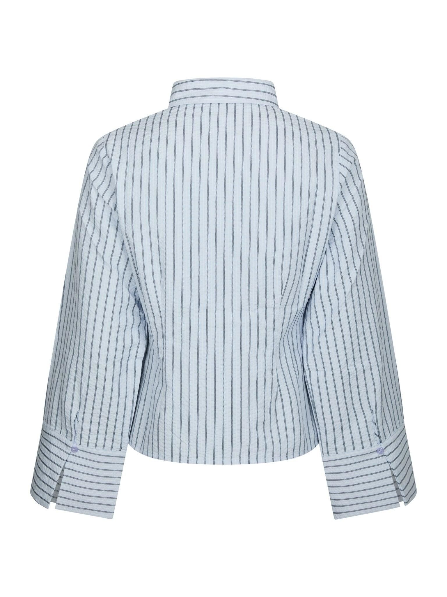 Rosa Striped Crepe Shirt - Blue