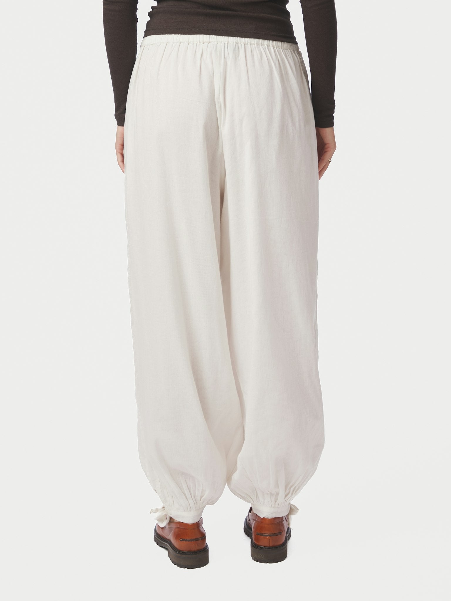 Elyse S Voile Balloon Pants - White