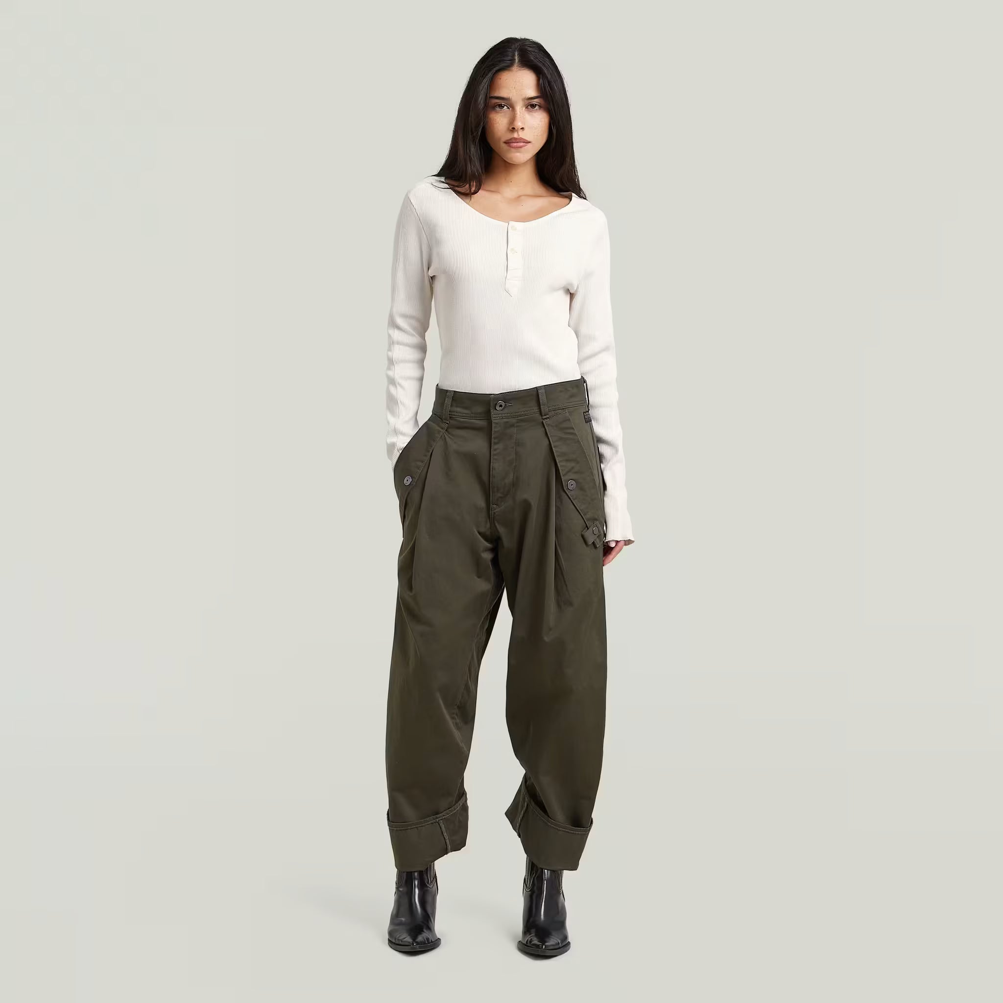 Jett 3D Boyfriend Cargo - Black Olive