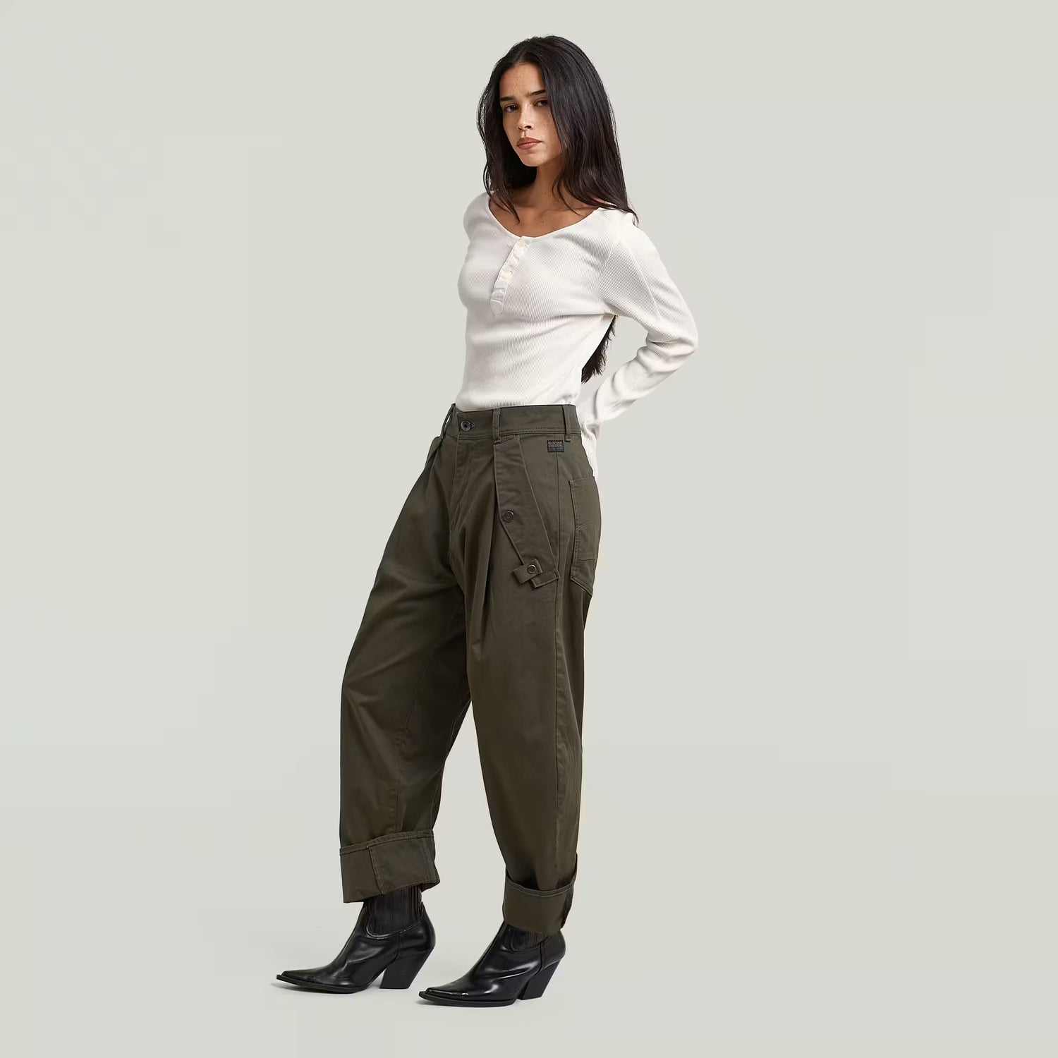 Jett 3D Boyfriend Cargo - Black Olive