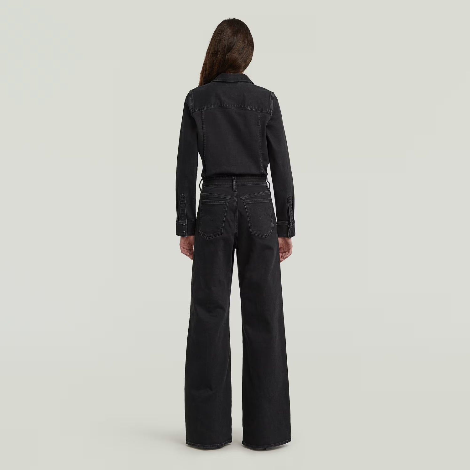 Western Wide Leg Jumpsuit L/S - Worn In Dark Sea