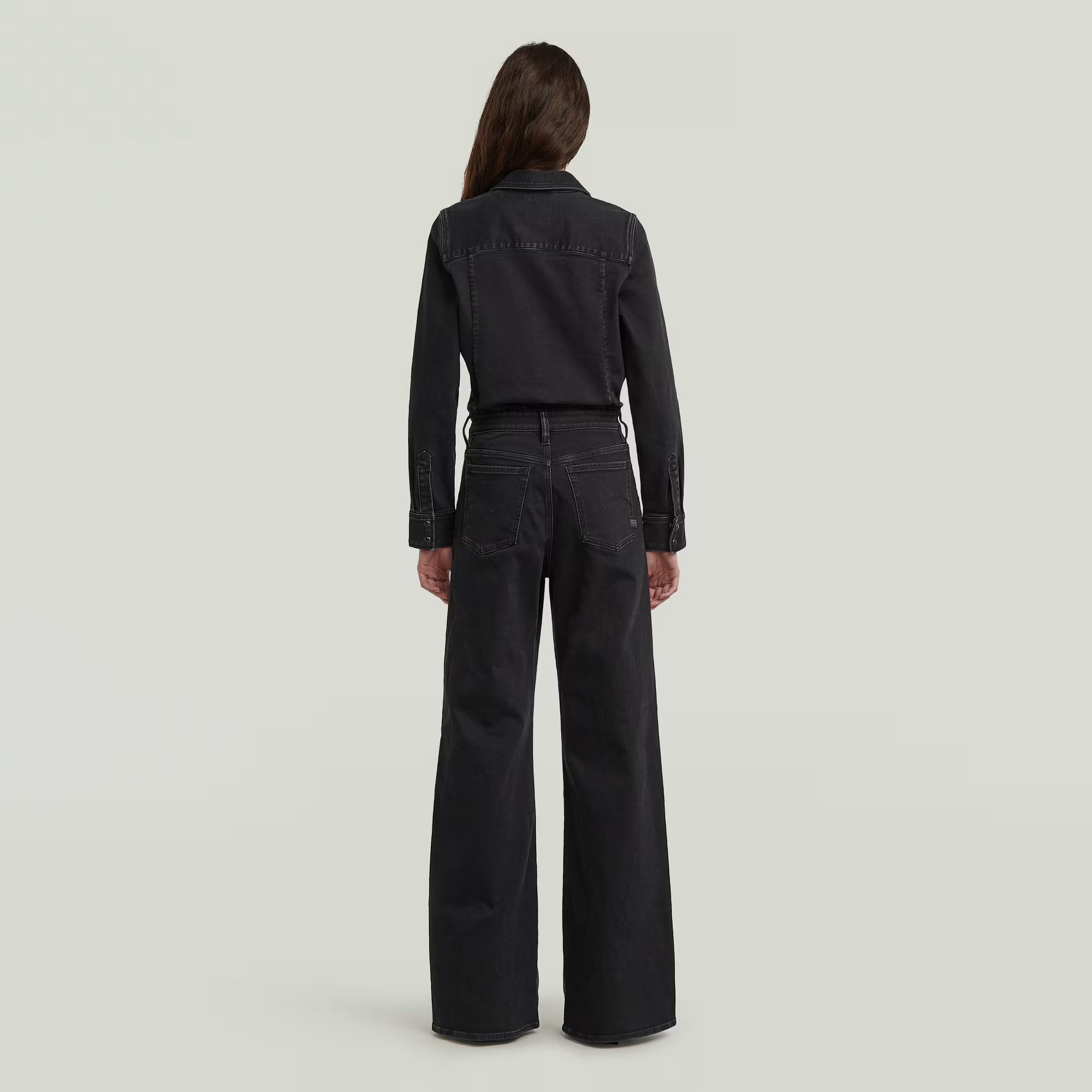 Western Wide Leg Jumpsuit L/S - Worn In Dark Sea