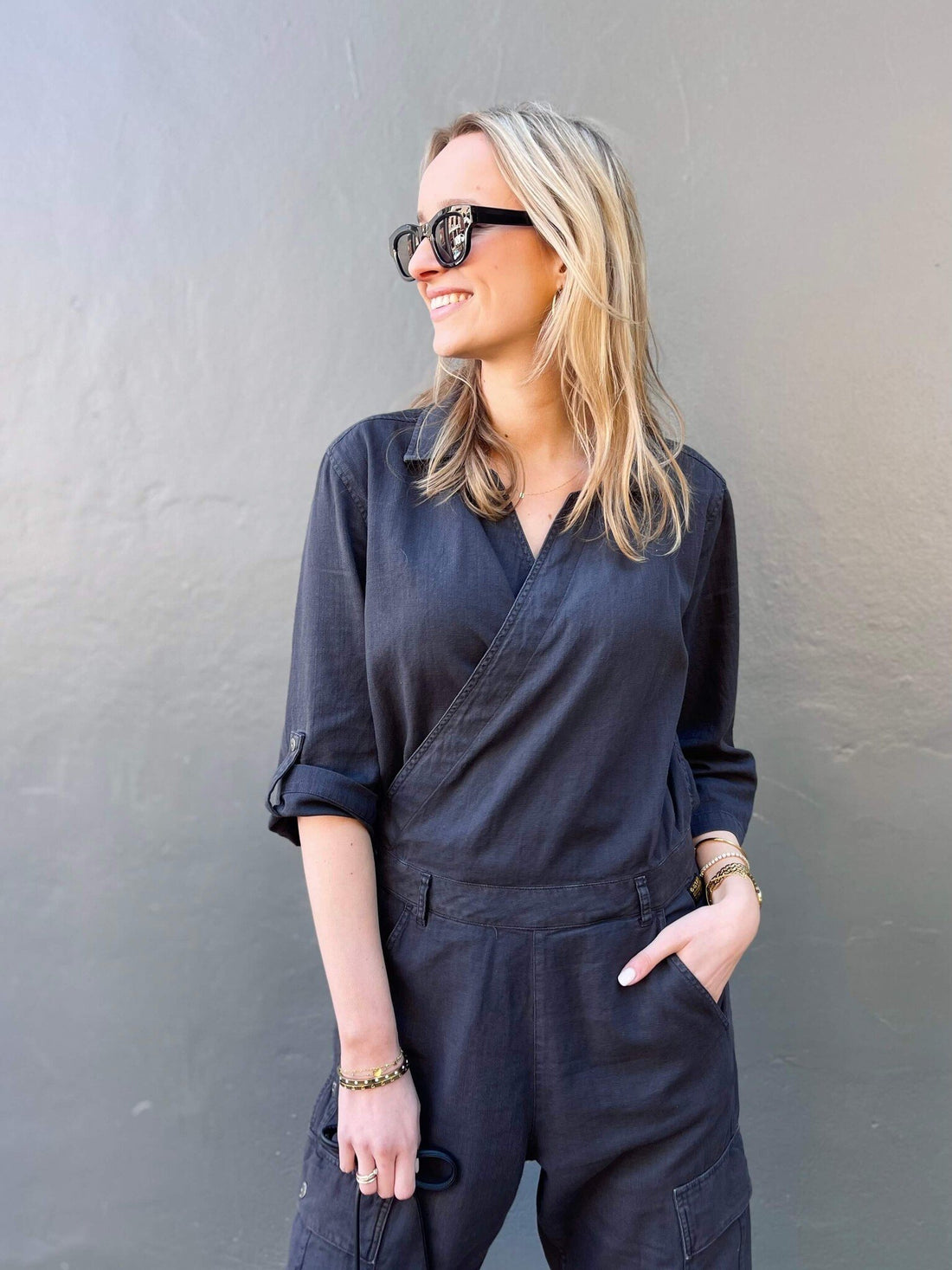 Wrap jumpsuit - Petrol GD