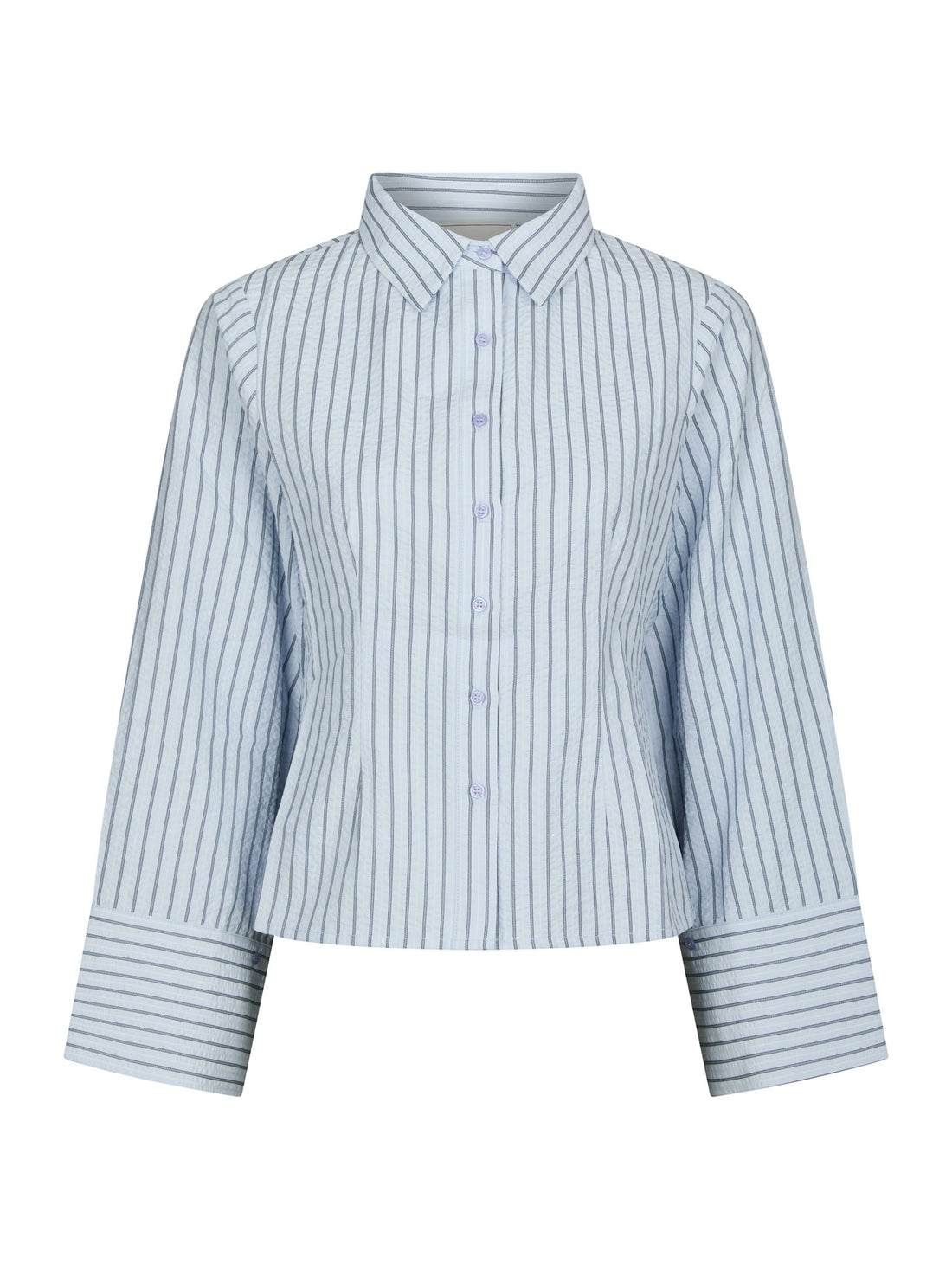 Rosa Striped Crepe Shirt - Blue
