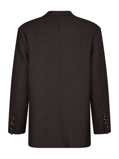 Gaby Pinstripe Blazer - Dark Brown
