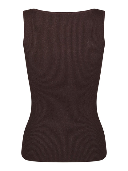 Talia Glitter Knit Top - Burgundy