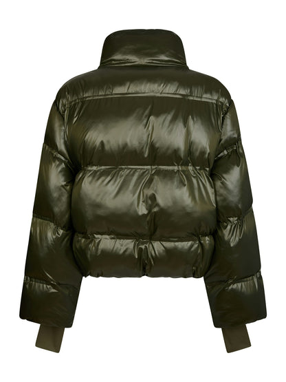Rhea Shiny Puffer Jacket - Olive