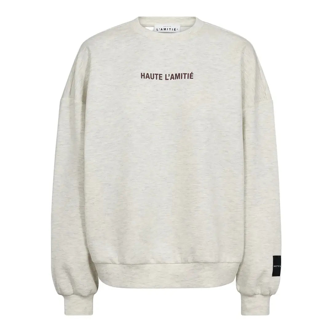 Back Print Studio Sweat - Pearl Melange