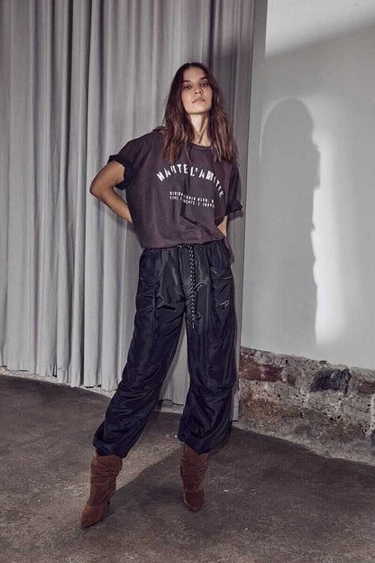 Cargo Zip Pocket Pant - Black