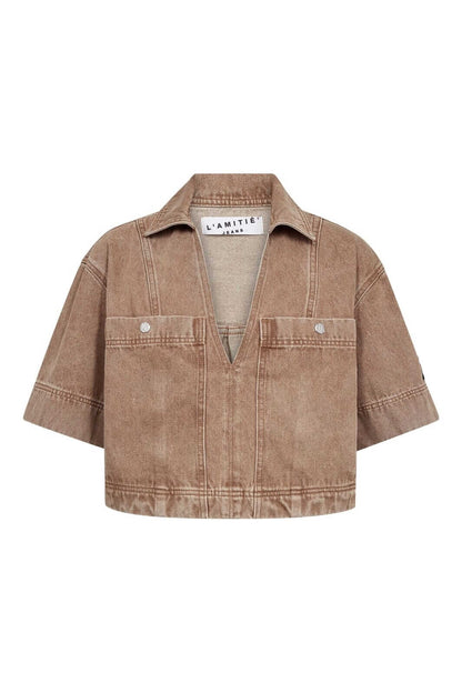 Drew Denim Top - Camel