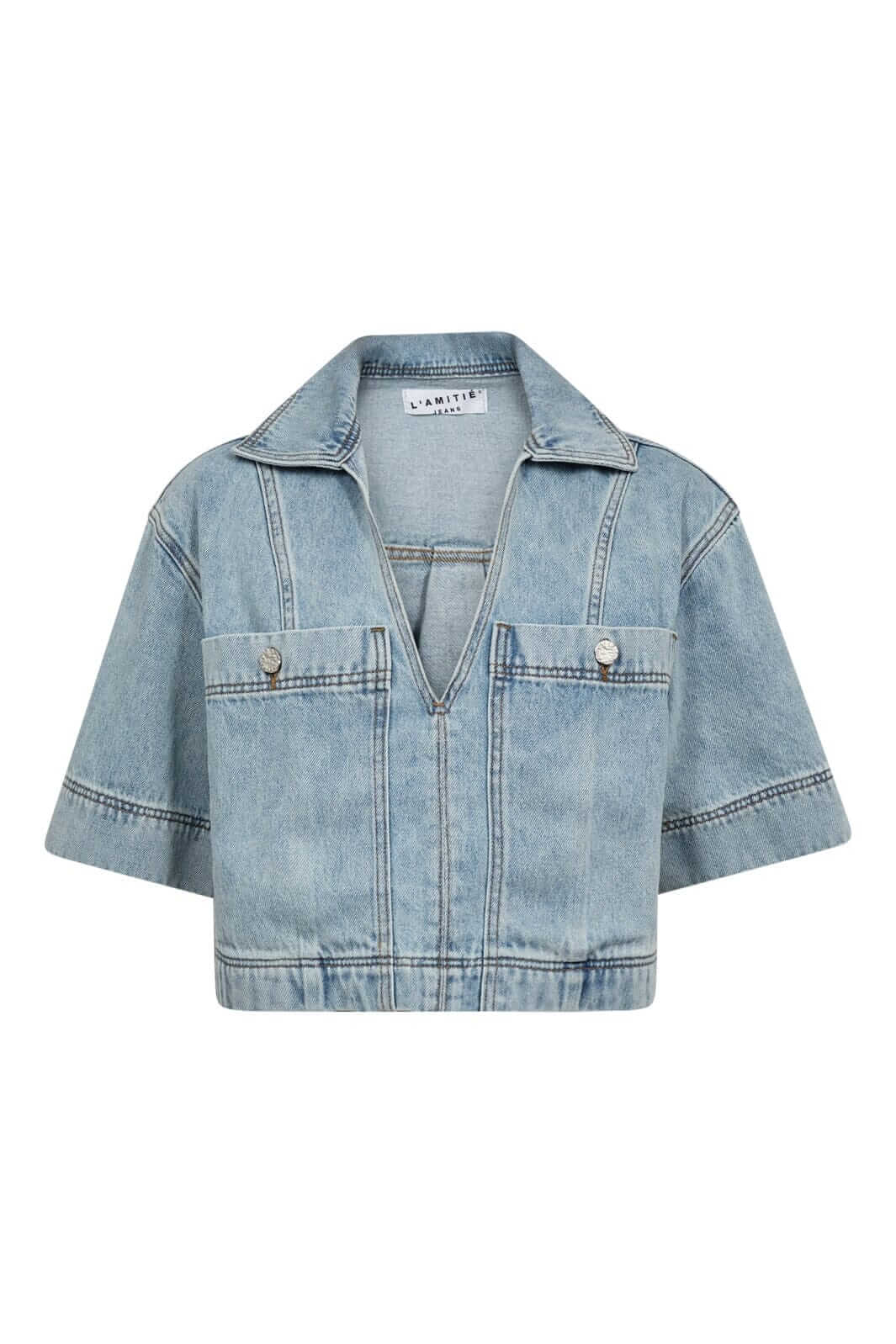 Drew Denim Top - Bleached Denim
