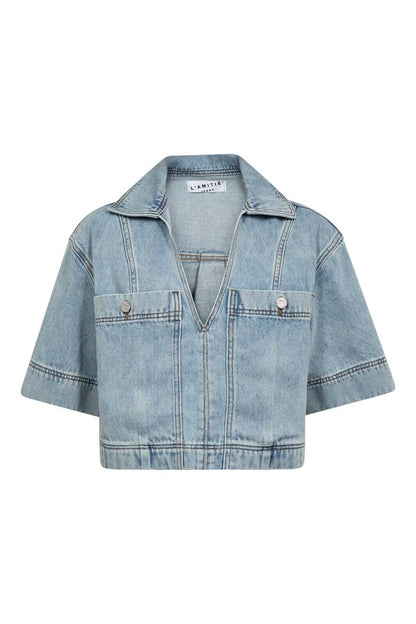 Drew Denim Top - Bleached Denim