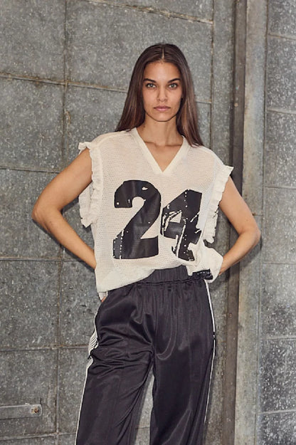 Drift Frill V-24 Top - Pearl