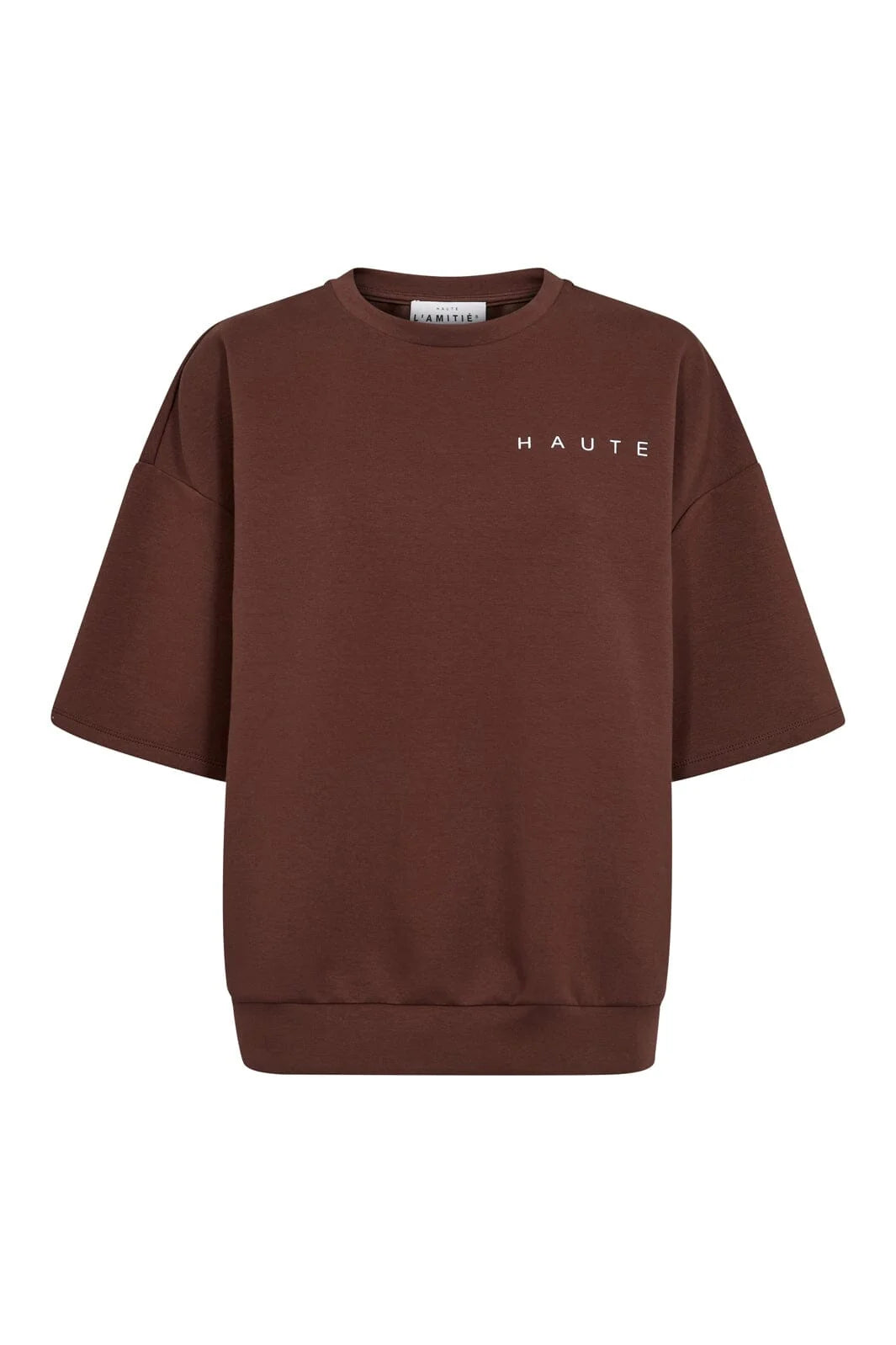 Maxi Split SS Logo Sweat - Mocca