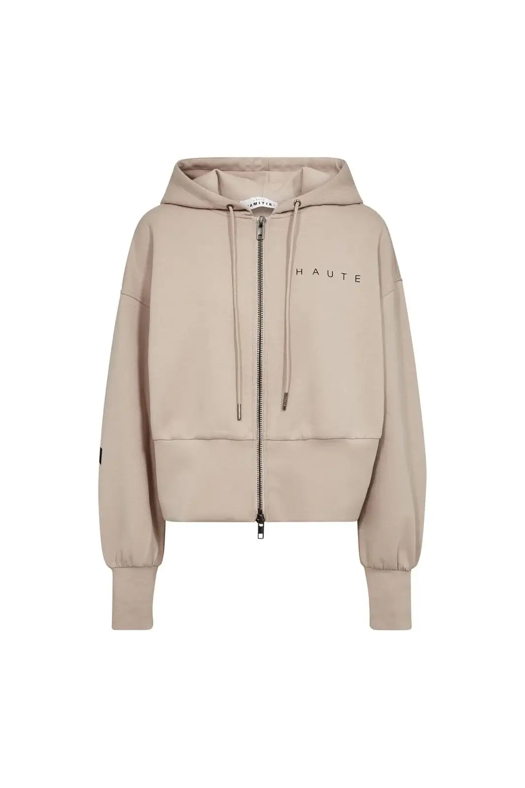 Maxi Split Zip Hoodie - Beige
