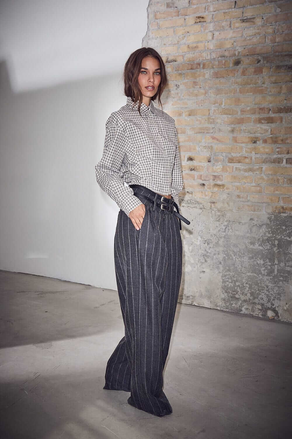 Mimosa Check Smock Shirt - Grey Check