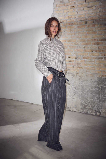 Mimosa Check Smock Shirt - Grey Check