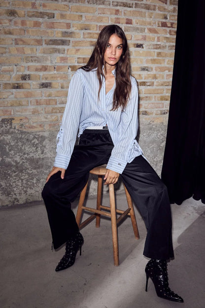 Sophie Stripe Shirt - Pale Blue