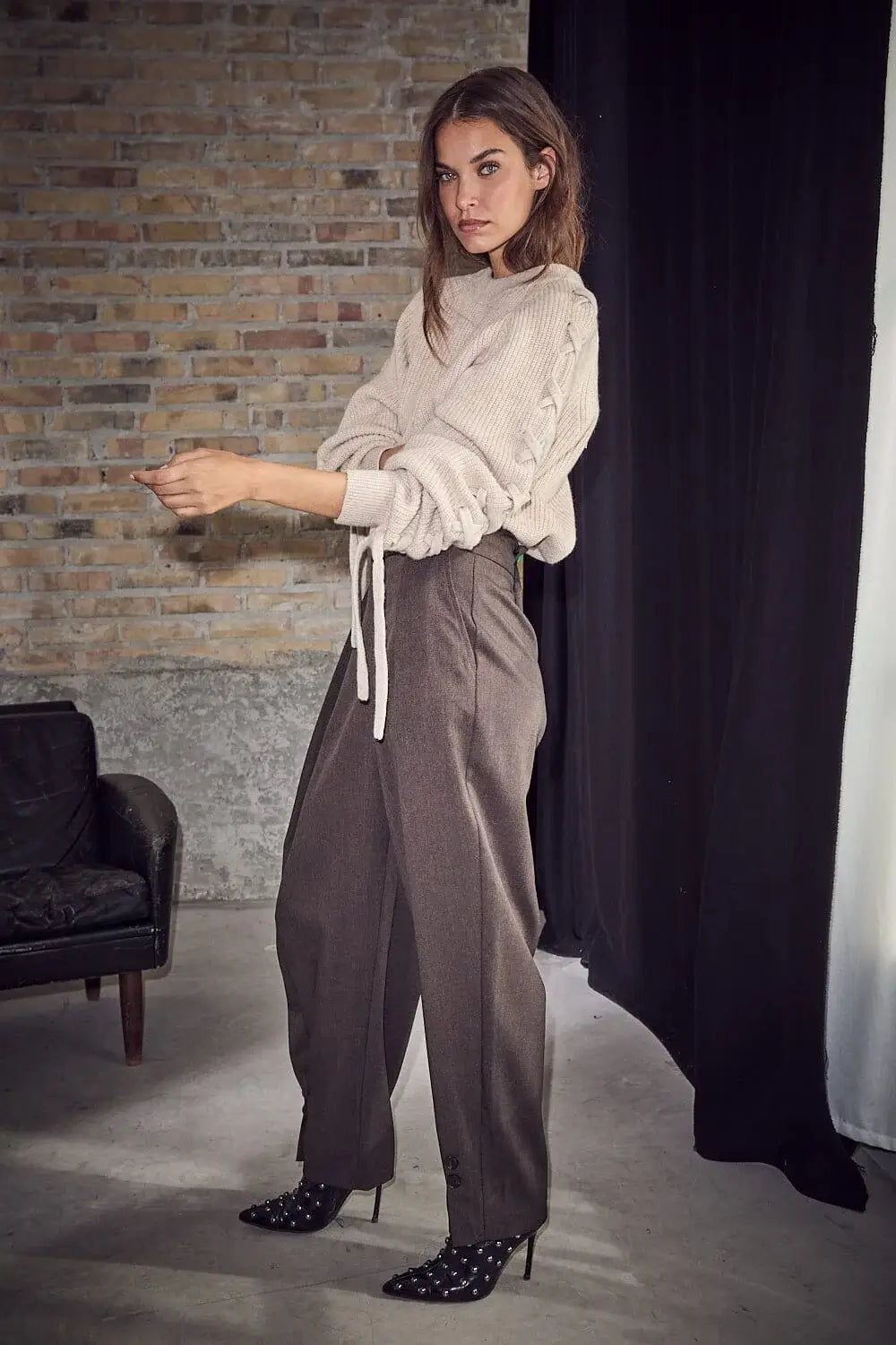 Zeppe Pleat Pant - Mocca Melange